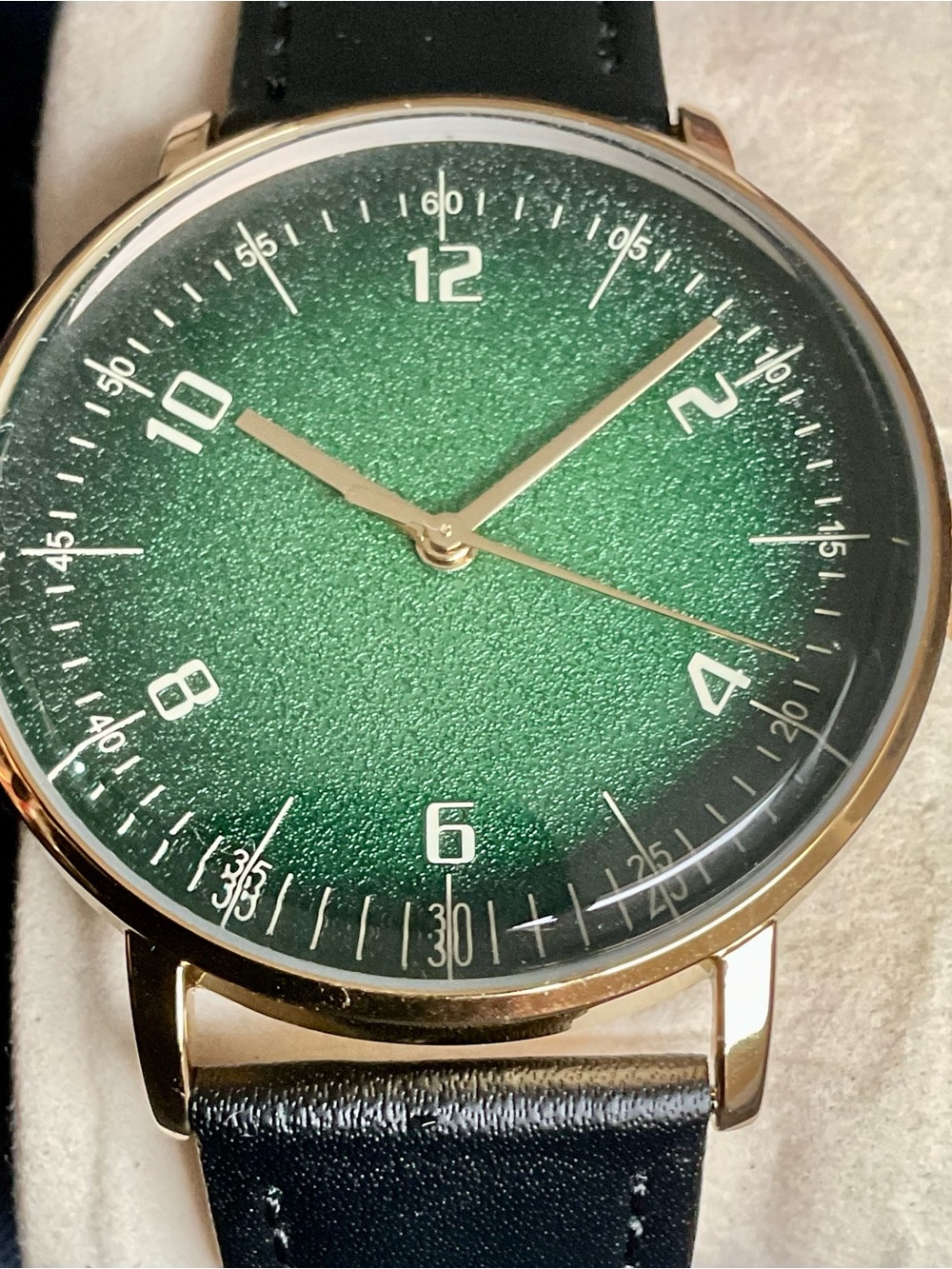 NIB Mechanical Textured Green Dial Rose Gold Case MinimalistDesign